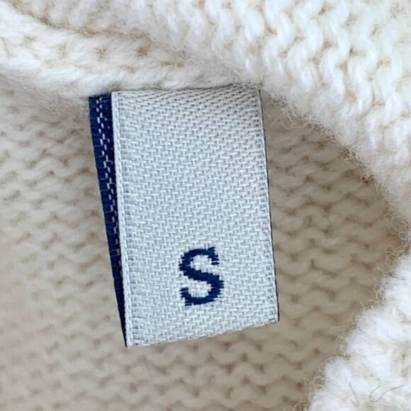 Moncler White Wool Crewneck Sweater With Gold Accents & Logo Embroidery S - Picture 6 of 8